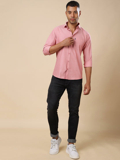 Stylox Men’s Regular Fit Oxford Full Sleeve Solid Shirt – Classic Elegance with Modern Comfort