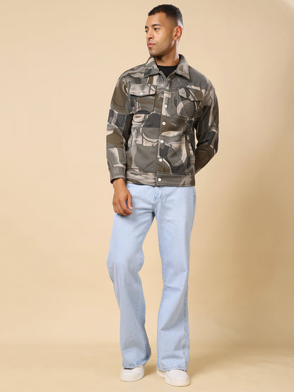 Stylox Men’s Printed Full Sleeve Jacket with Button Closure – Bold Style, Effortless Comfort