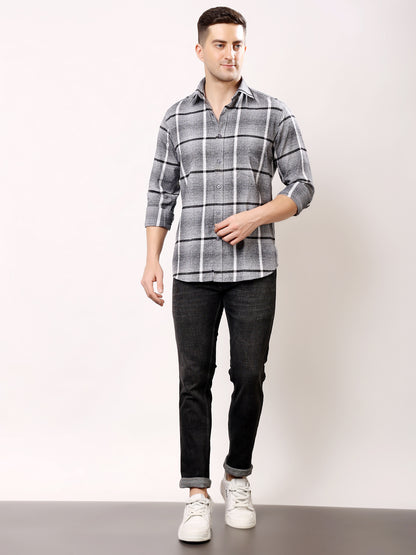 Stylox Men’s Regular Fit Full Sleeve Check Shirt | Casual Cotton Checkered Shirt for Everyday Wear