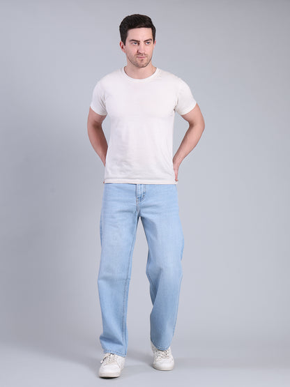 Stylox Men’s Loose Fit Jeans | Relaxed Fit Washed Denim Jeans for Men | Mid-Rise Casual &amp; Streetwear Jeans