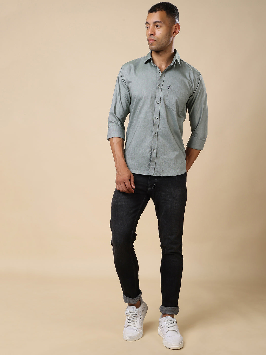 Stylox Men’s Regular Fit Oxford Full Sleeve Solid Shirt – Classic Elegance with Modern Comfort