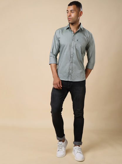 Stylox Men’s Regular Fit Oxford Full Sleeve Solid Shirt – Classic Elegance with Modern Comfort