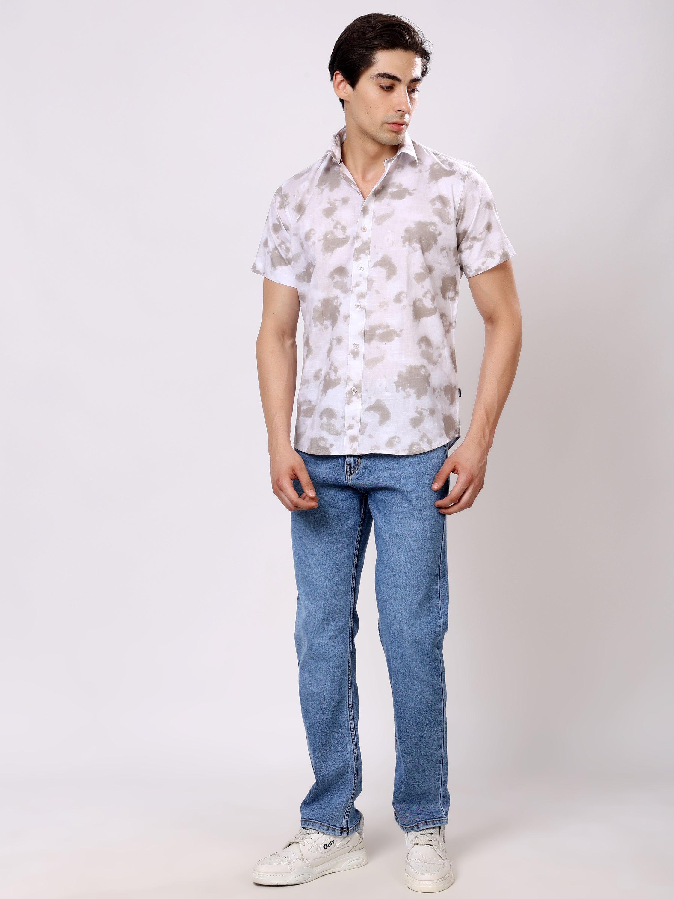 Stylox Men’s Regular Fit Half Sleeve Stylish Tie-Dye Printed Casual Shirt - Stylox