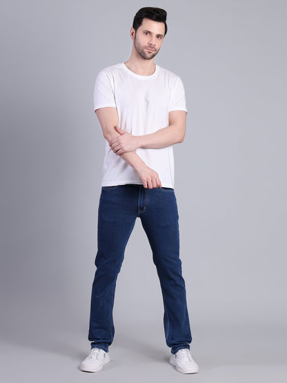 Stylox Men’s Slim Fit Mid Rise Stretchable Casual Denim Jeans-Dark Blue - Stylox