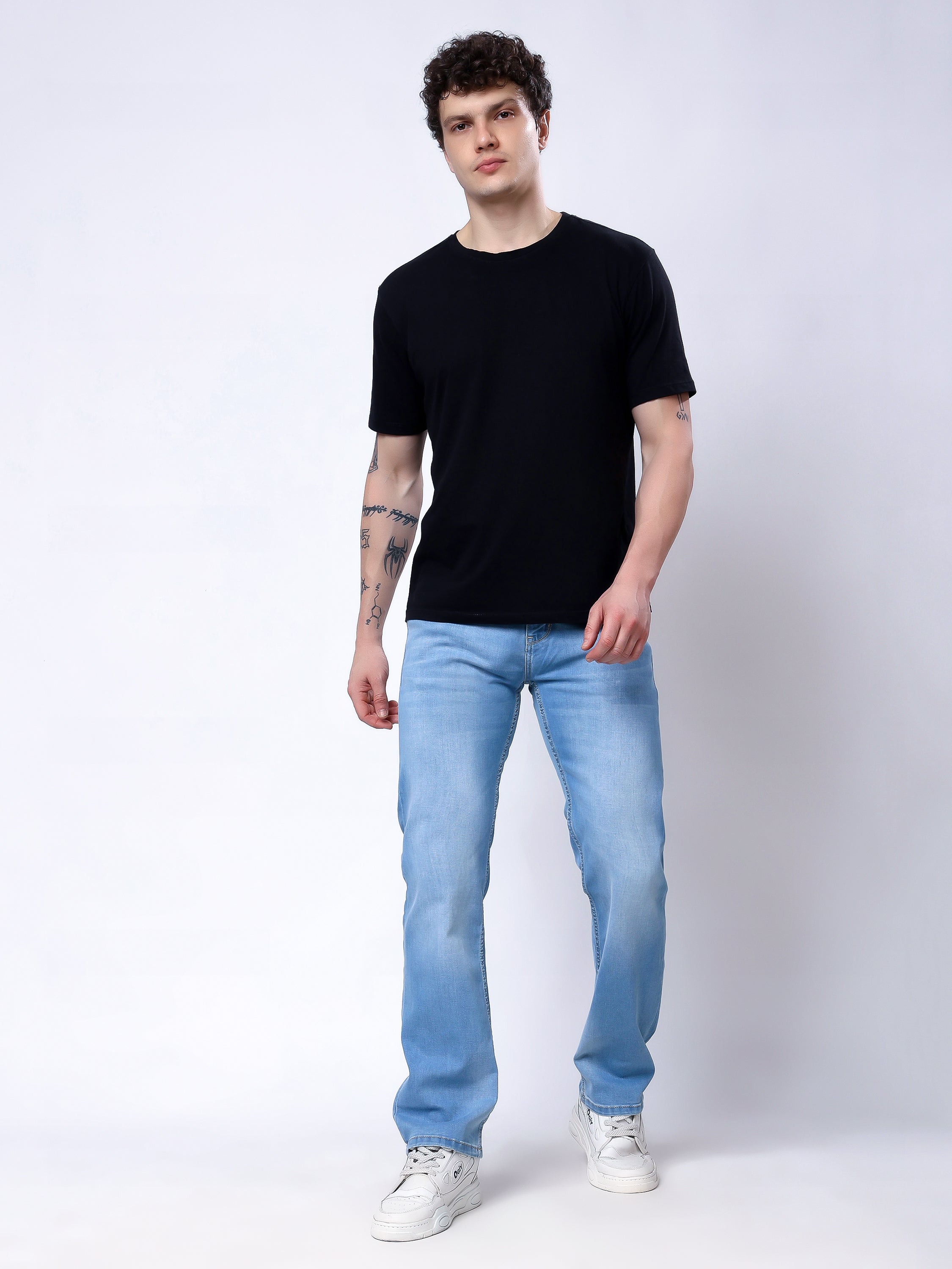 Stylox Men’s Comfort Fit Stretchable Denim Jeans-Light Blue