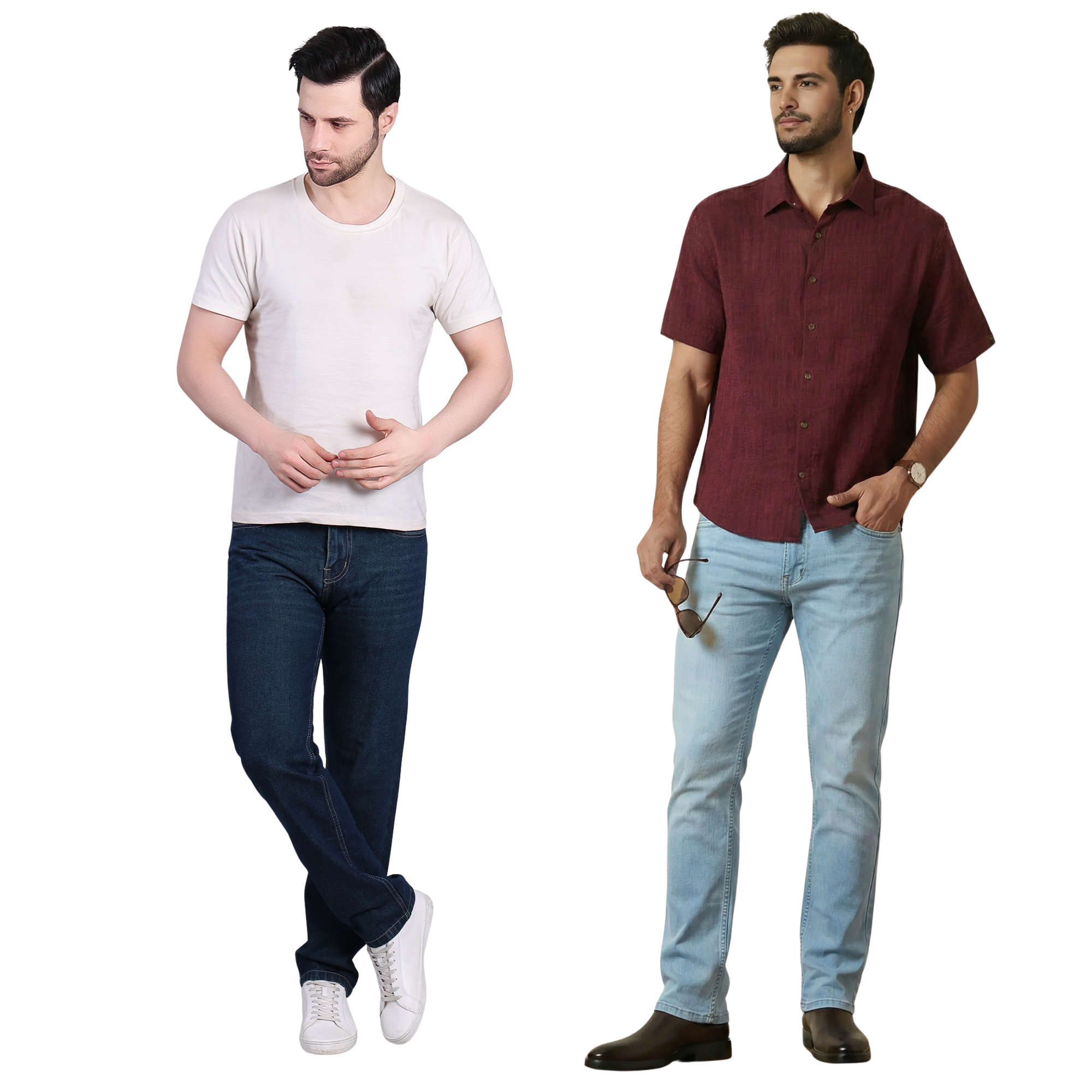 Stylox Straight Fit Denim Jeans Pack Of 2 - Stylox