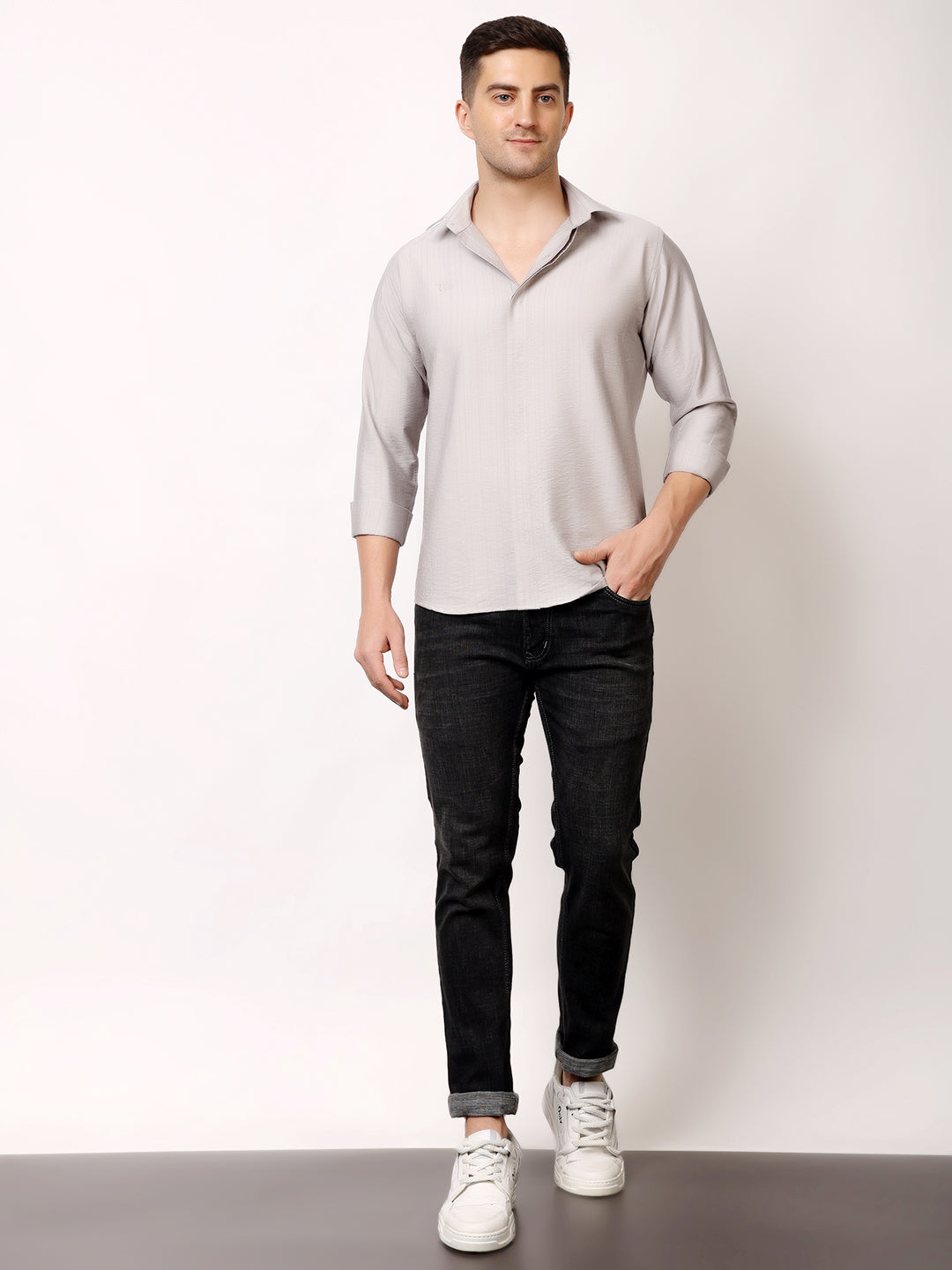 Stylox Men's Regular Fit Solid Full Sleeve Casual Shirt – Soft Cotton Blend, Comfortable & Stylish Everyday Wear - Stylox