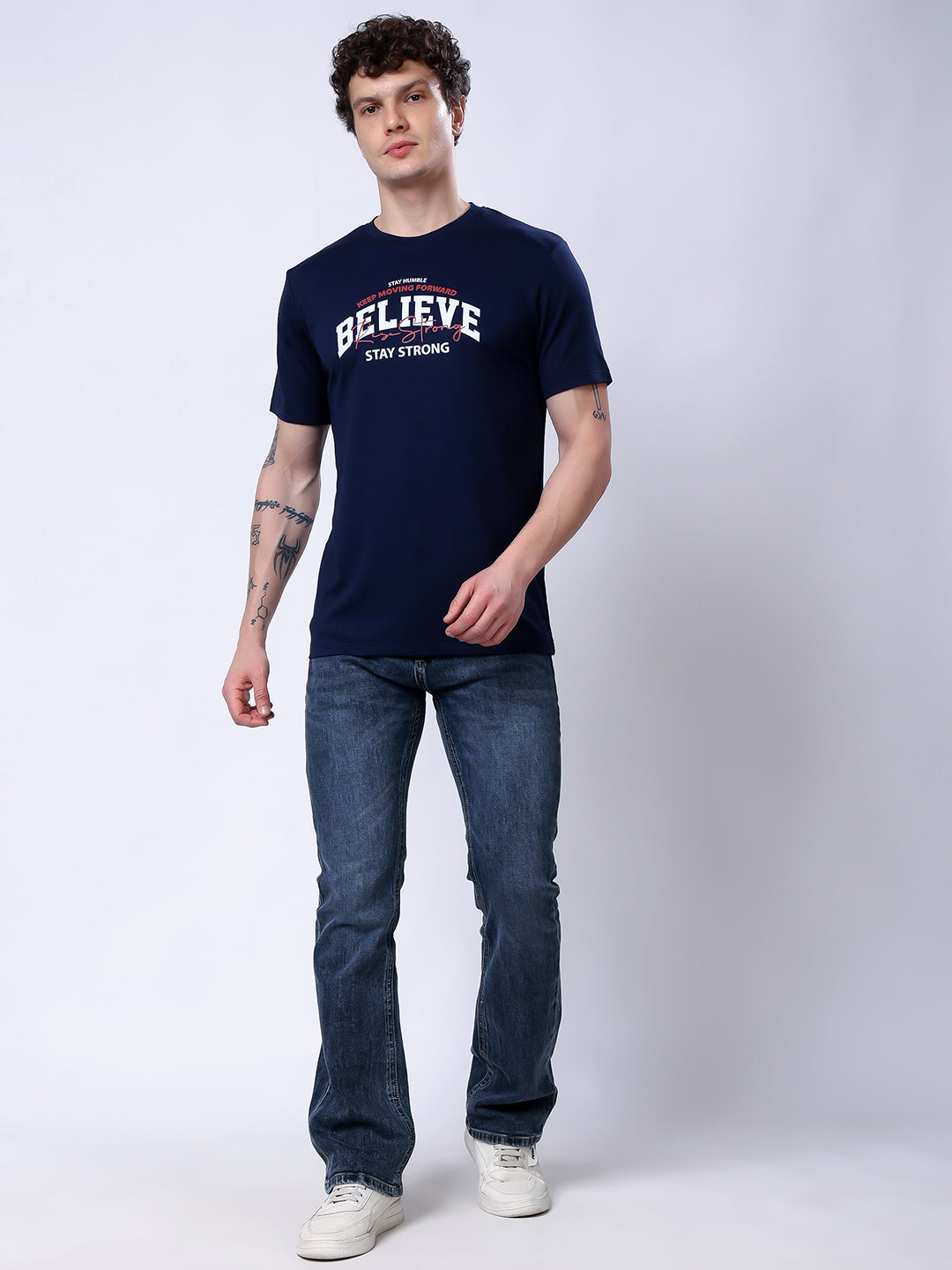 Stylox Men’s Navy Blue Motivational Graphic T-Shirt - Stylox