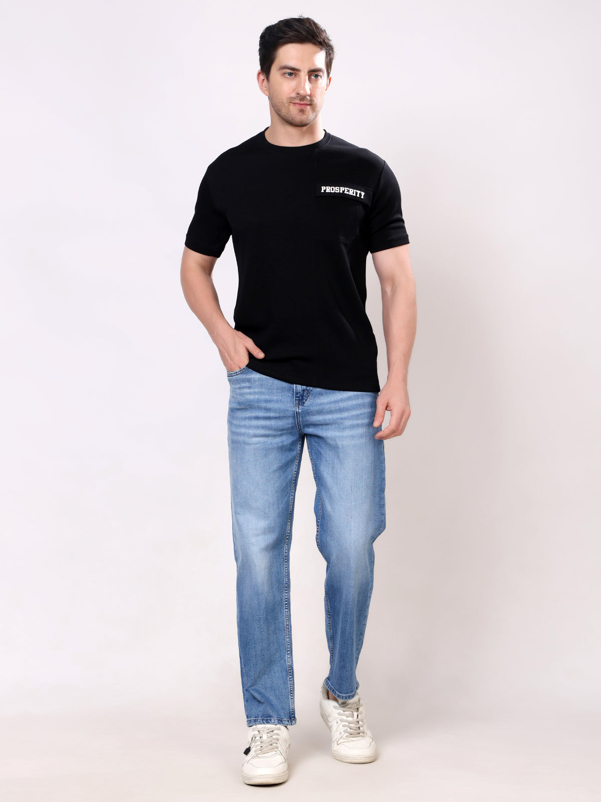 Stylox Men's Relaxed Fit Mid-Rise Stretchable Denim Jeans