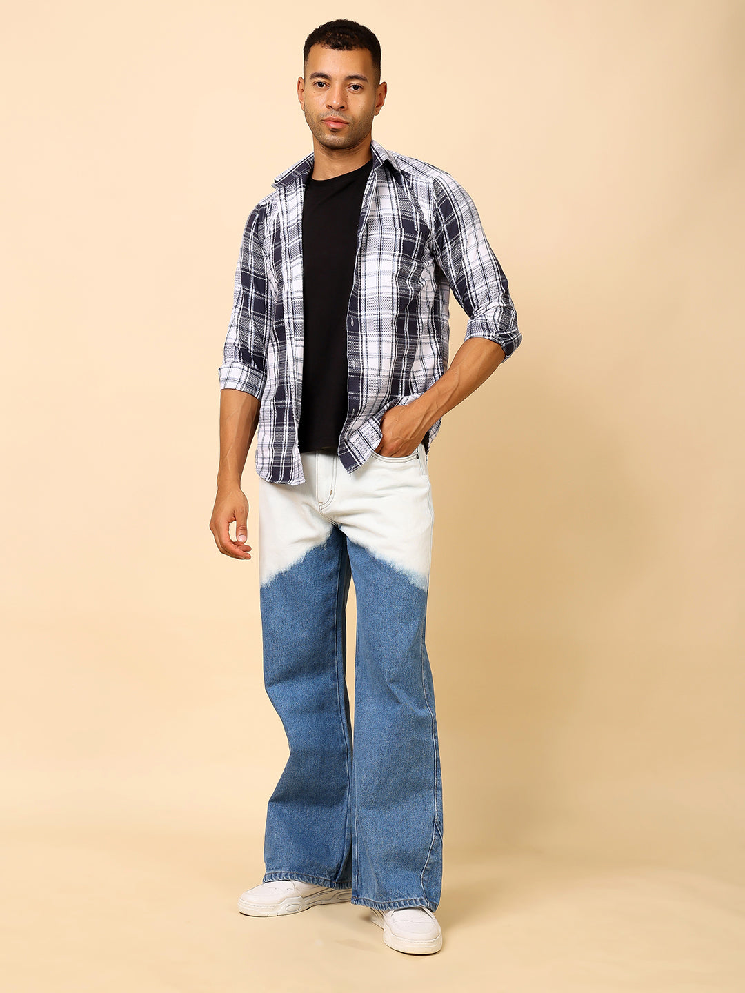 Stylox Men’s Baggy Fit Tie-Dye Washed Jeans | Trendy Street Style Denim|J-04 - Stylox