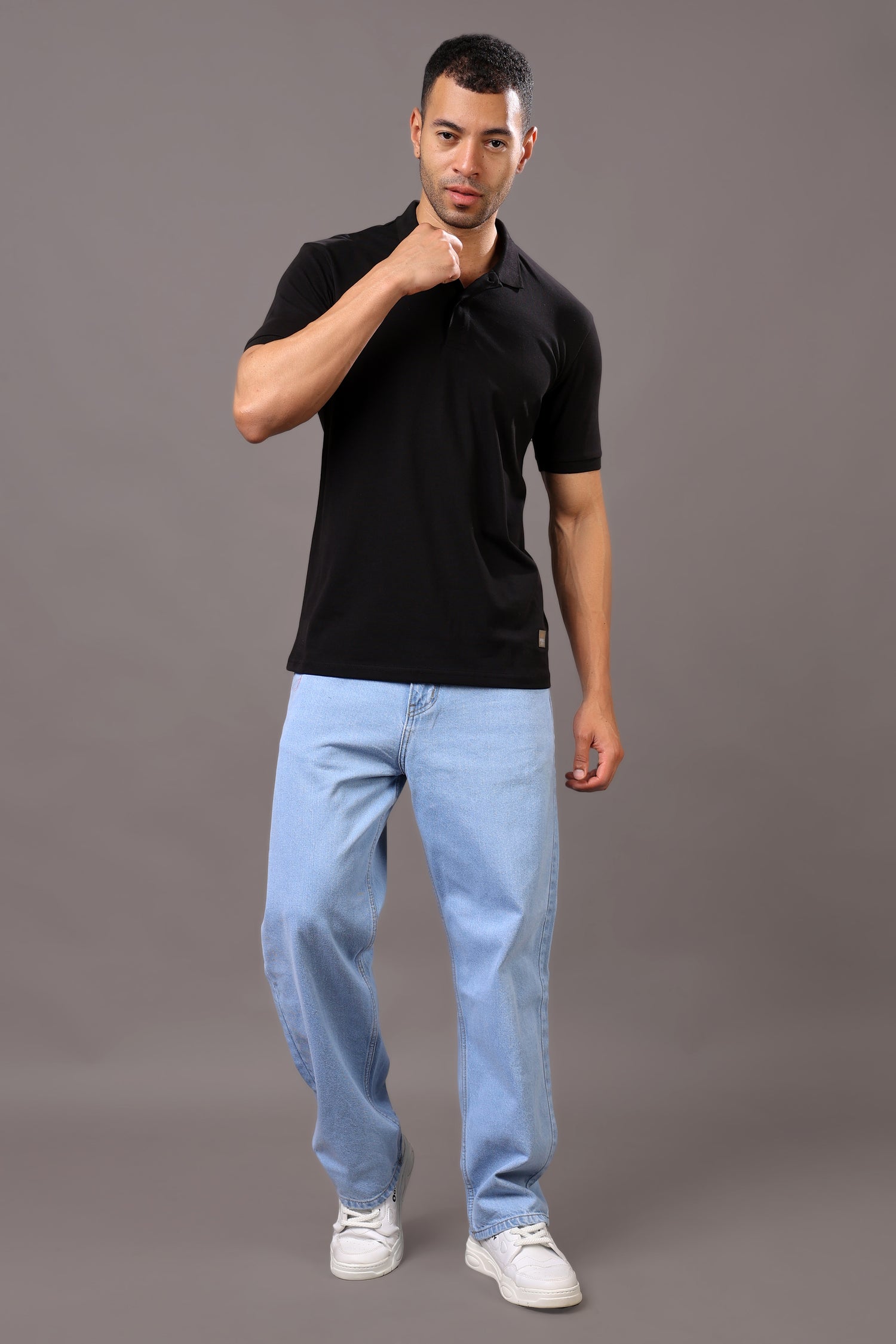 Stylox Men’s Polo Collar Solid T-Shirt - Soft, Breathable &amp; Everyday Wear