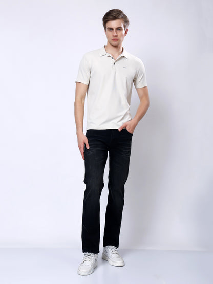 Stylox Men’s Premium Regular Fit Stretchable Polo T-Shirt–Light Beige - Stylox