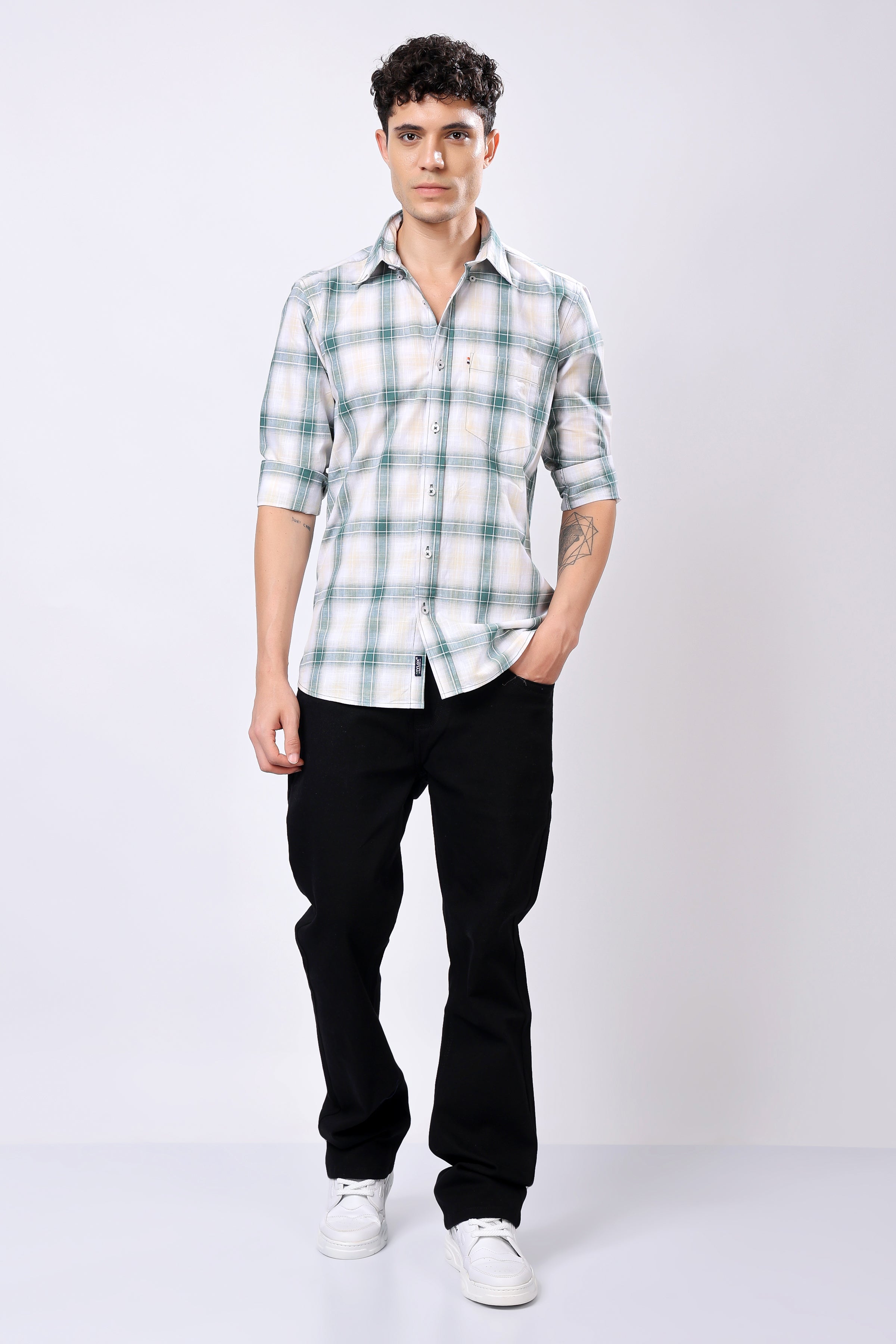 Stylox Regular Fit Full Sleeve Casual Check Shirt for Men - Stylox
