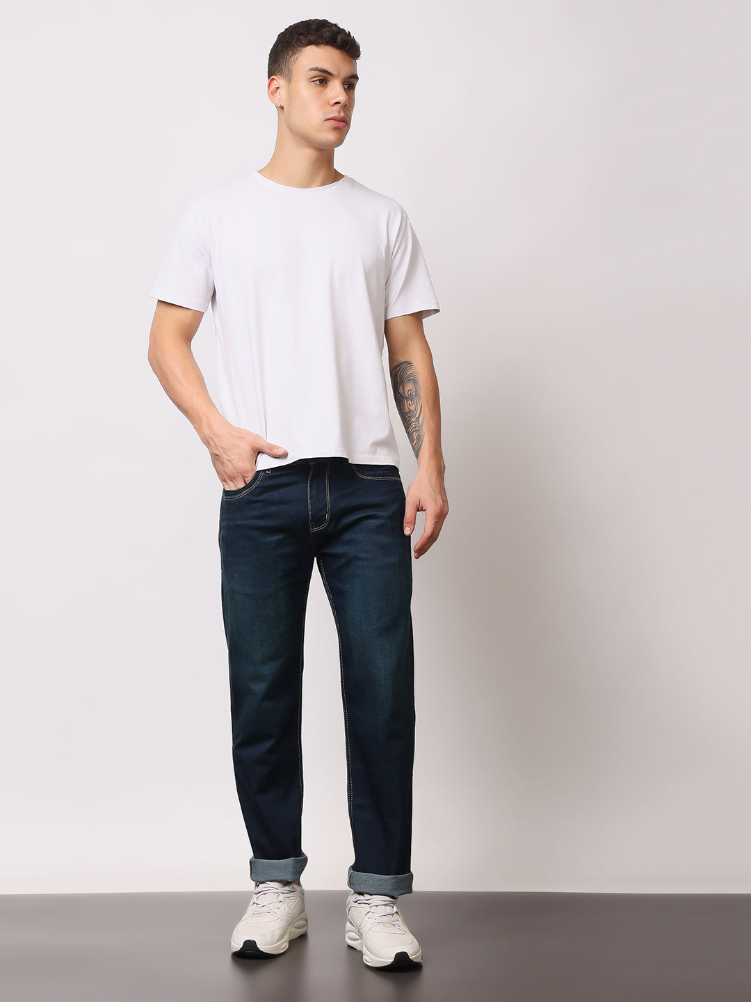 Stylox Men’s Comfort Fit Mid-Rise Premium Stretchable Solid Jeans - Stylox