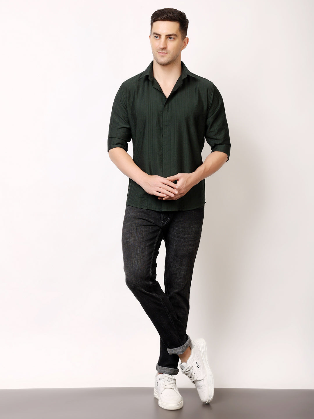 Stylox Men's Regular Fit Solid Full Sleeve Casual Shirt – Soft Cotton Blend, Comfortable & Stylish Everyday Wear - Stylox