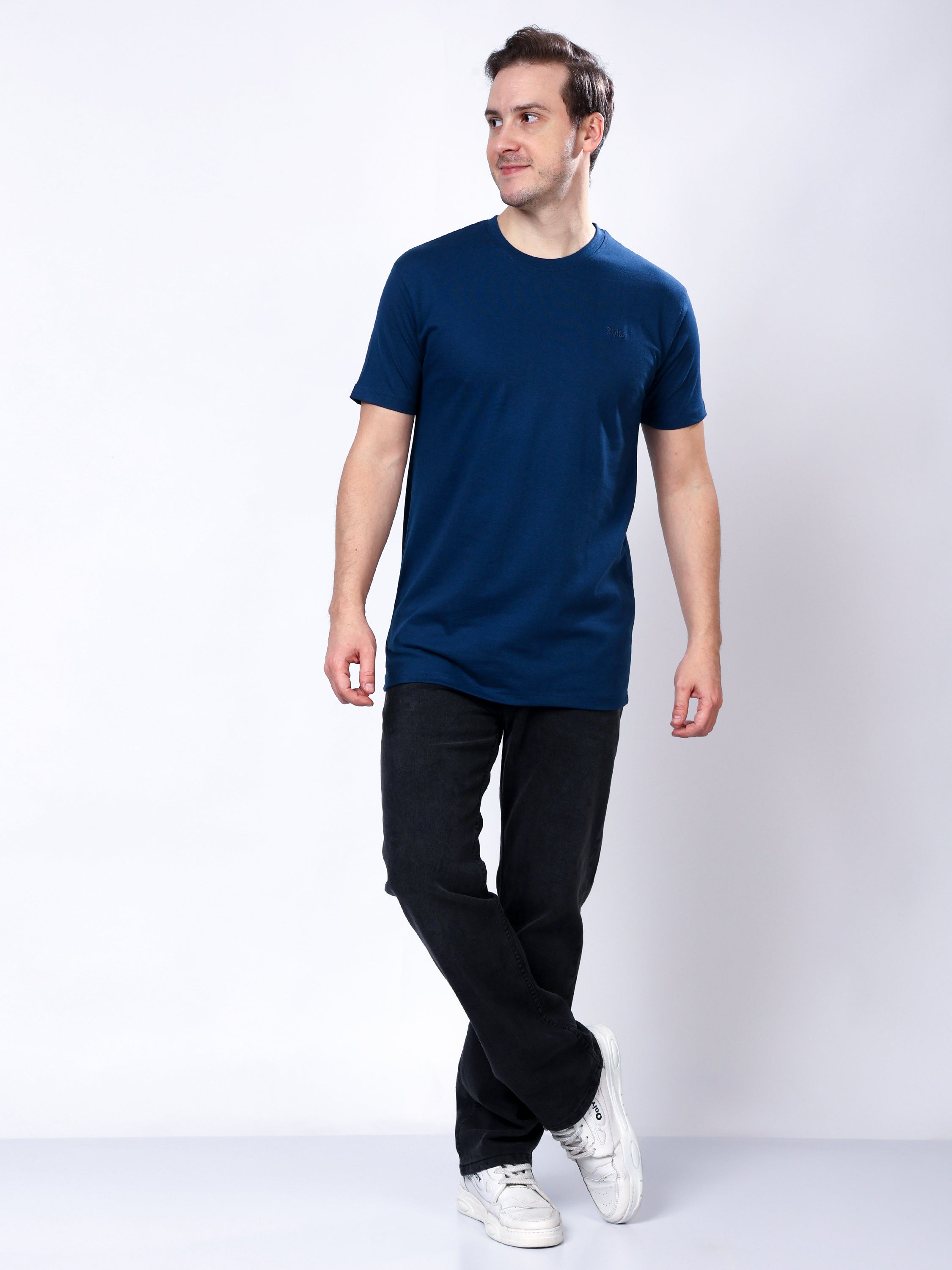 Stylox Men’s Solid Round Neck T-Shirt | Classic Cotton Casual Crew Neck Tee - Stylox