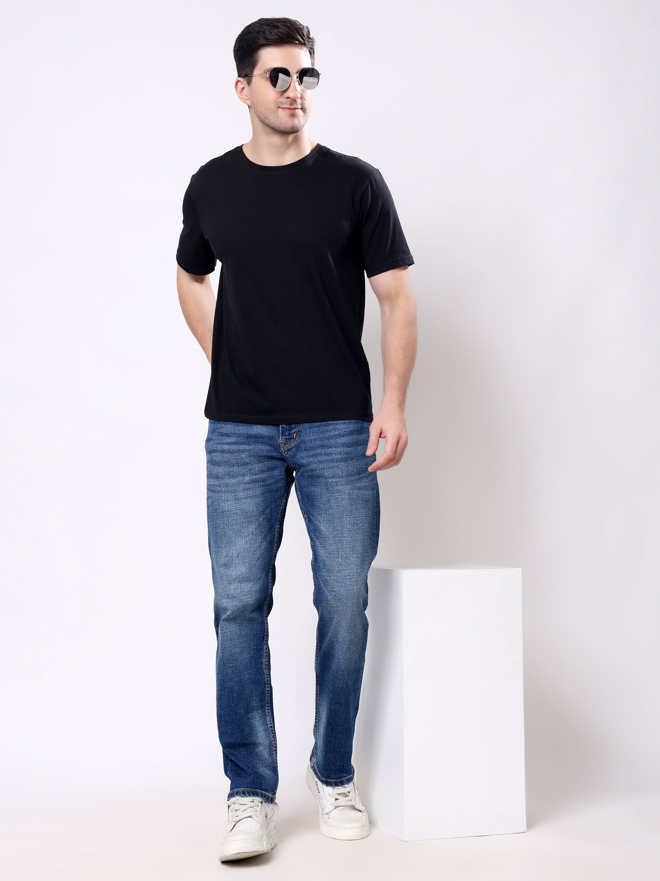 Stylox Men’s Stretchable Slim Fit Mid-Rise Casual Denim Jeans - Stylox