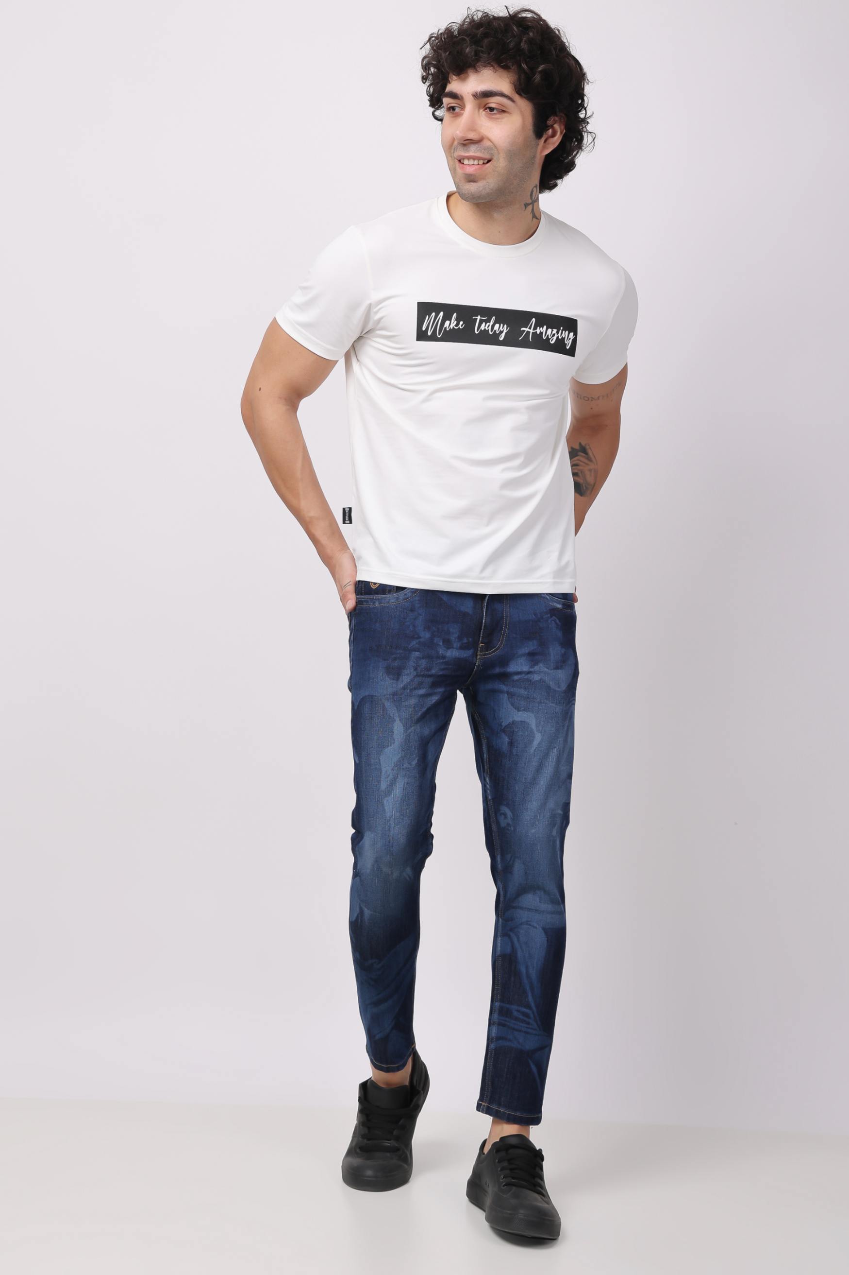 Stylox Men Ankle Fit Denim Jeans - Mid-rise with tapered ankle | Blue |   - 5240-10709 - Stylox