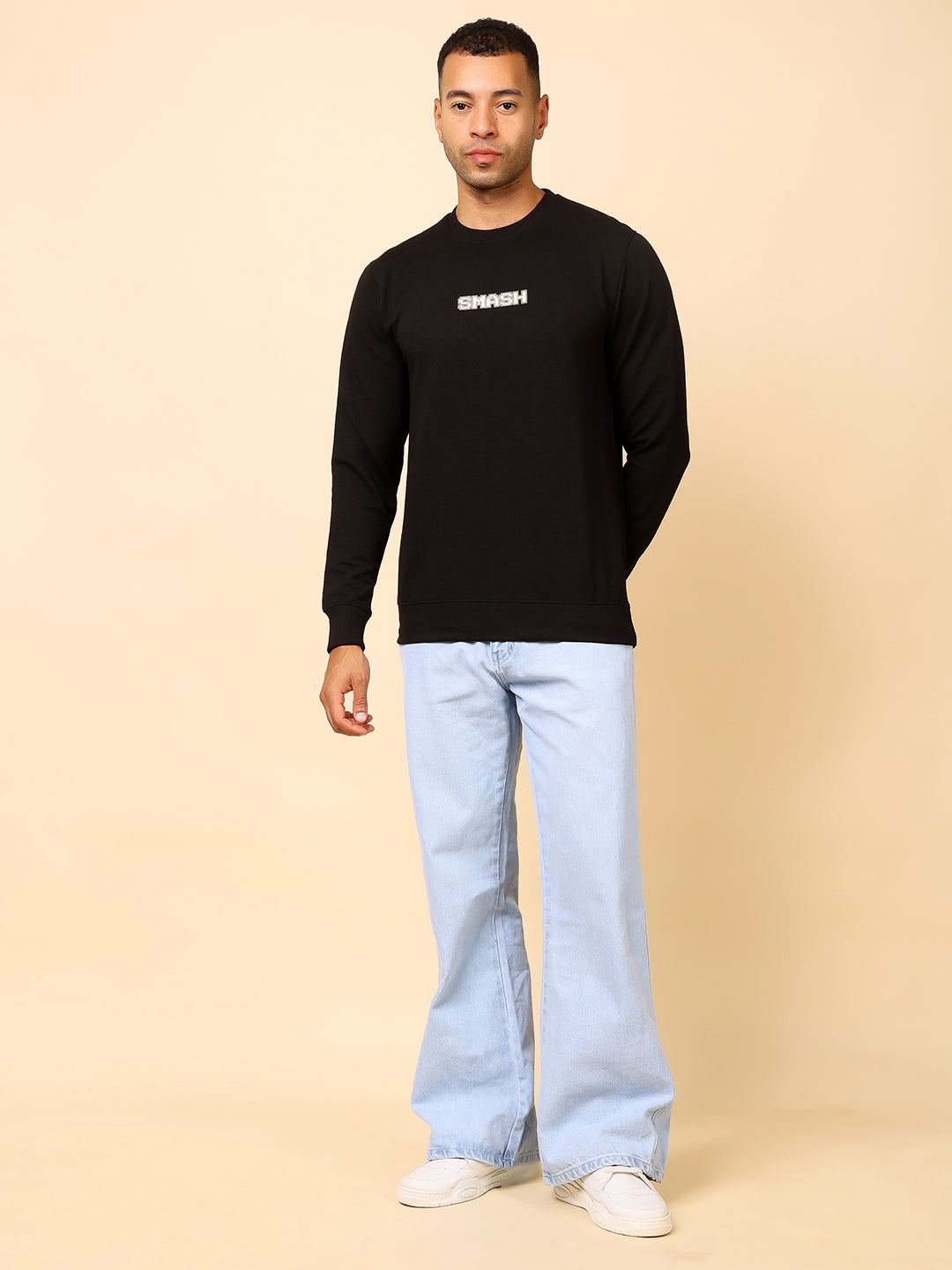 Stylox Men’s Round Neck Full Sleeve Sweatshirt with Back Graphic Print – Casual Streetwear Style - Stylox