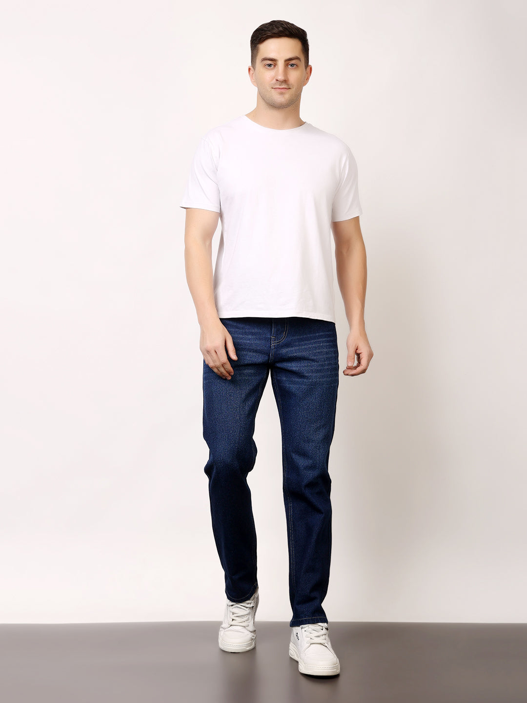 Stylox Men’s Relaxed Fit Solid Jeans | Comfortable Denim Casual Wear for Everyday Style (Dark Blue)