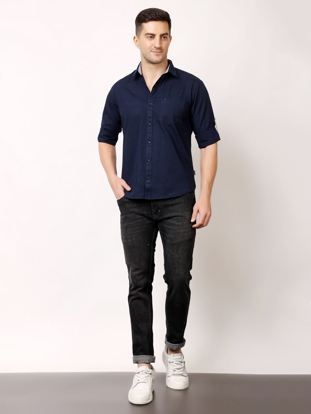 Stylox Men’s Regular Fit Oxford Full Sleeve Solid Shirt | Premium Cotton Blend Casual & Formal Wear - Stylox