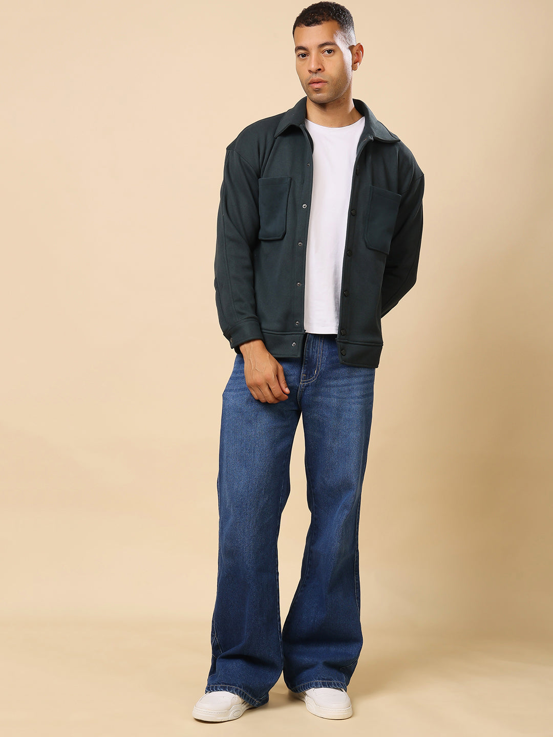 Stylox Men’s Shacket with Button Closure – Stylish Jacket for Every Season