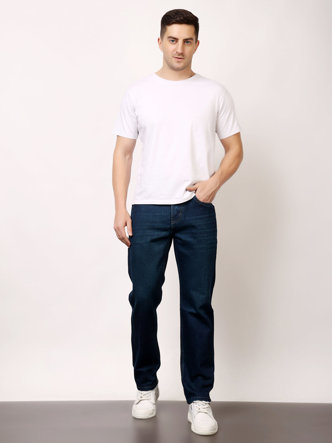 Stylox Men’s Relaxed Fit Solid Jeans | Comfortable Denim Casual Wear for Everyday Style (Blue) - Stylox