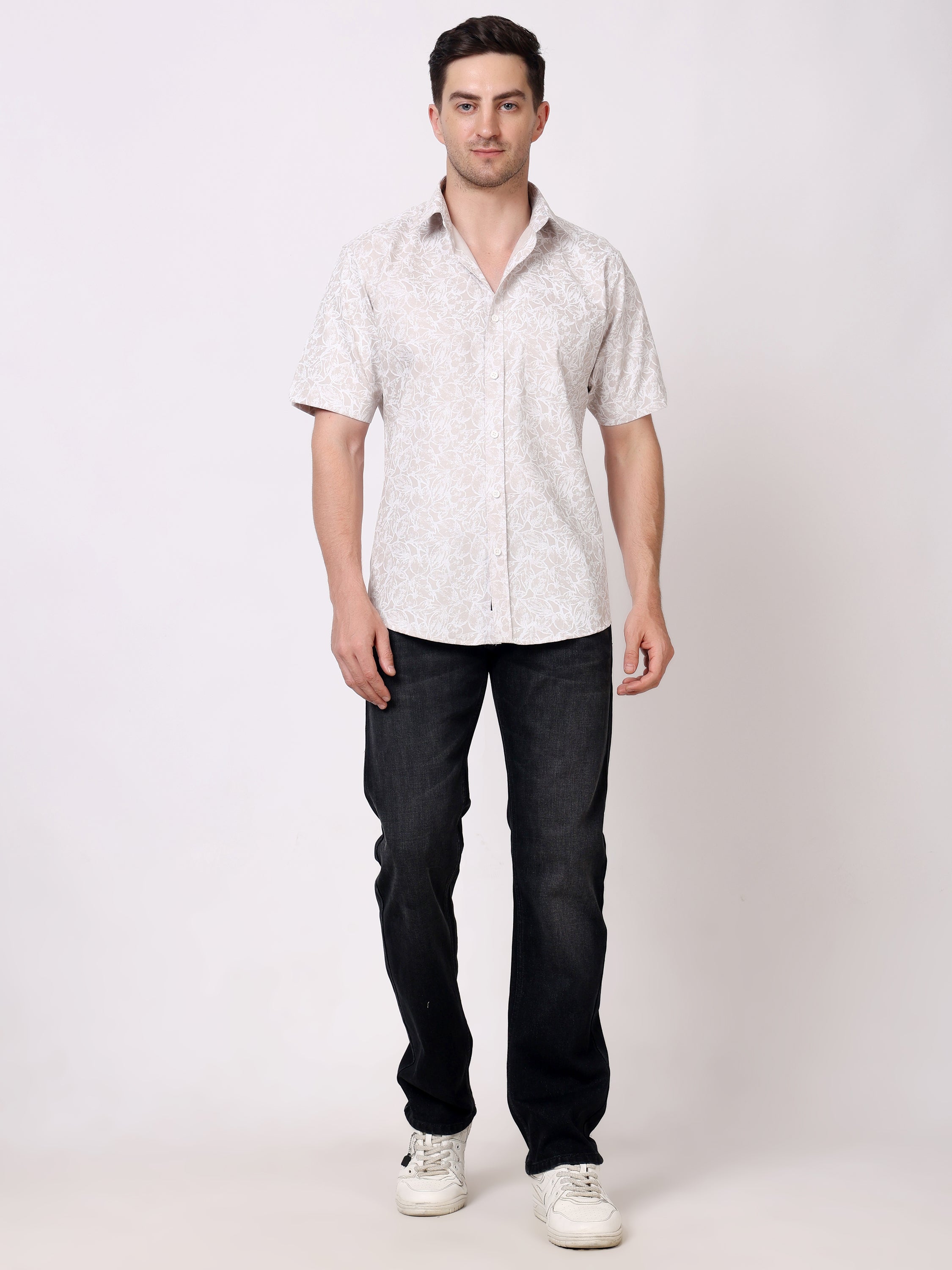 Stylox Men’s Regular Fit Half Sleeve Floral Printed Casual Summer Shirt - Stylox