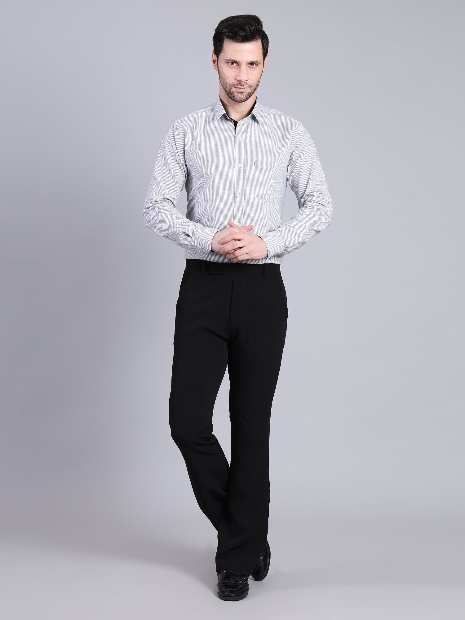 Stylox Men’s Bootcut Formal Trousers-Black - Stylox
