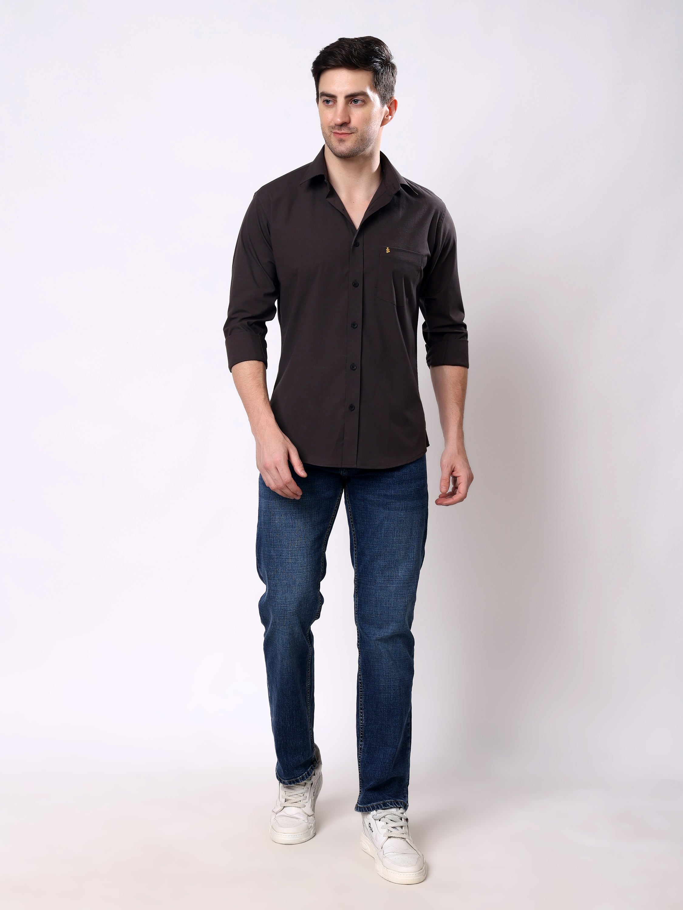 Stylox Men’s Regular Fit Full Sleeve Solid Casual Shirt - Stylox