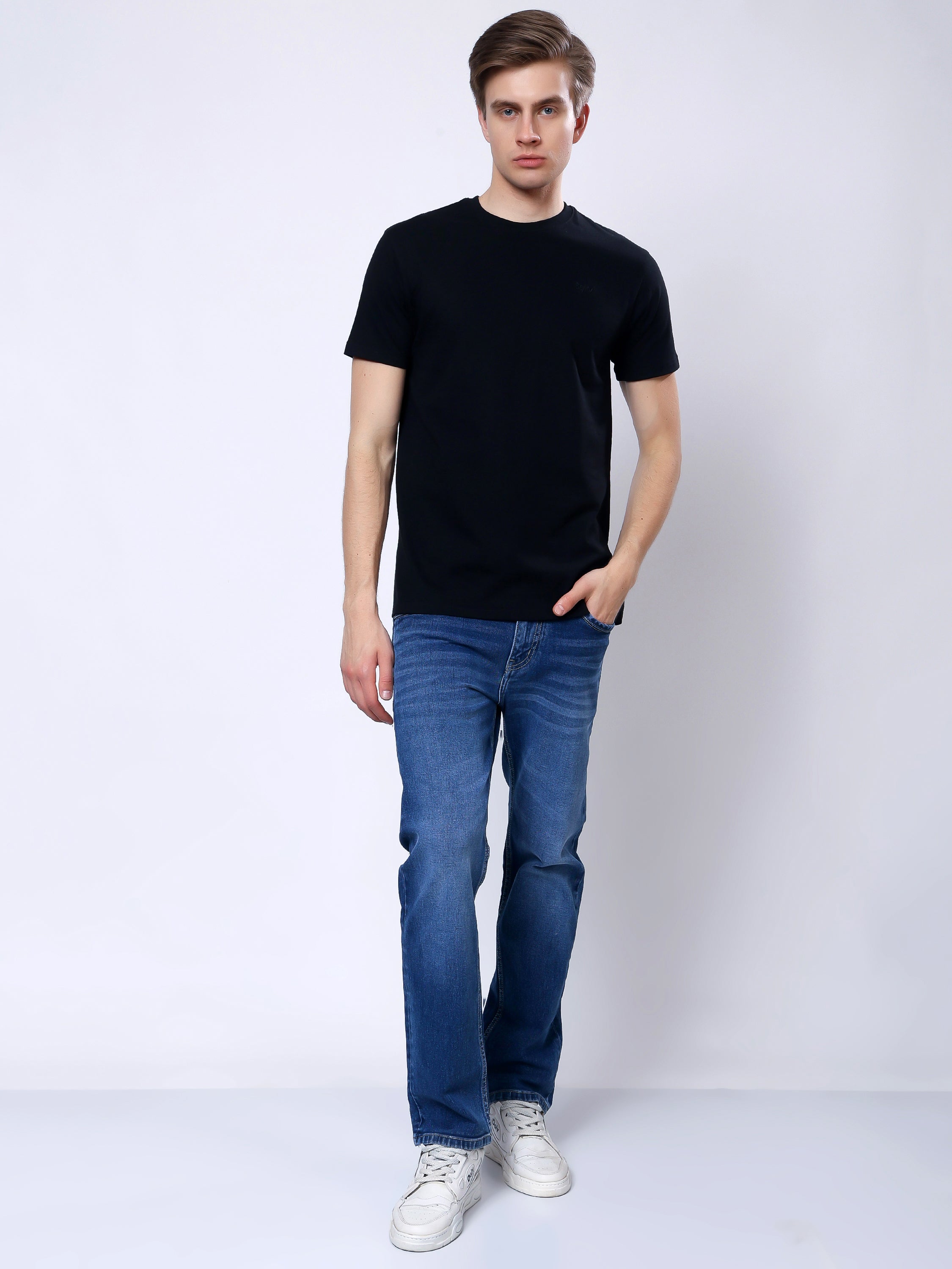 Stylox Men’s Solid Round Neck T-Shirt | Classic Cotton Casual Crew Neck Tee - Stylox