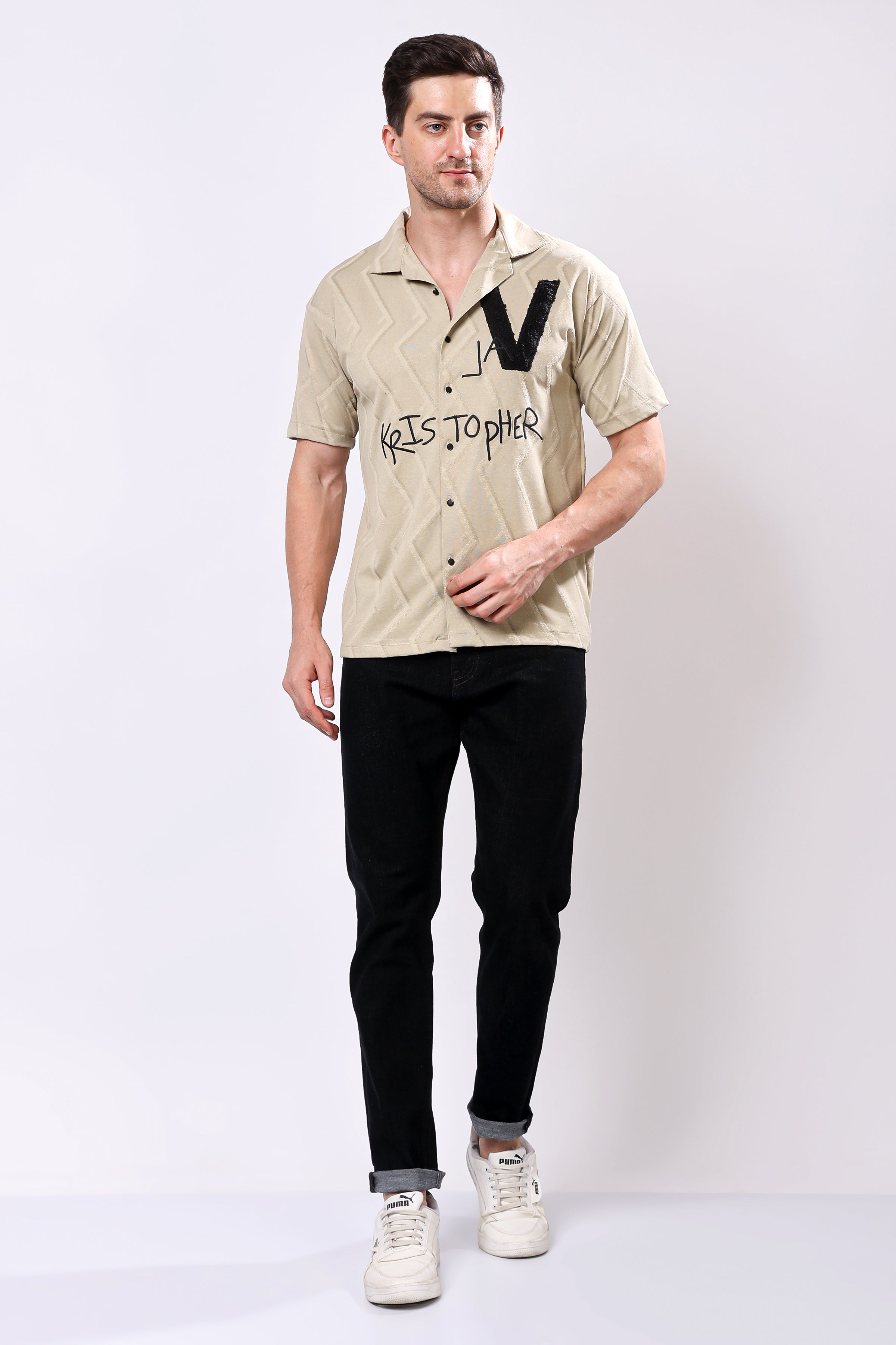 Stylox Men's Front Open Half Sleeve Printed Casual Shirt – Lightweight Cotton Blend Summer Wear with Stylish Print - Stylox