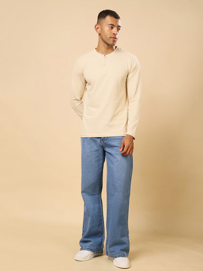 Stylox Men’s Henley Neck Full Sleeve Solid T-Shirt – Casual &amp; Stylish Everyday Wear