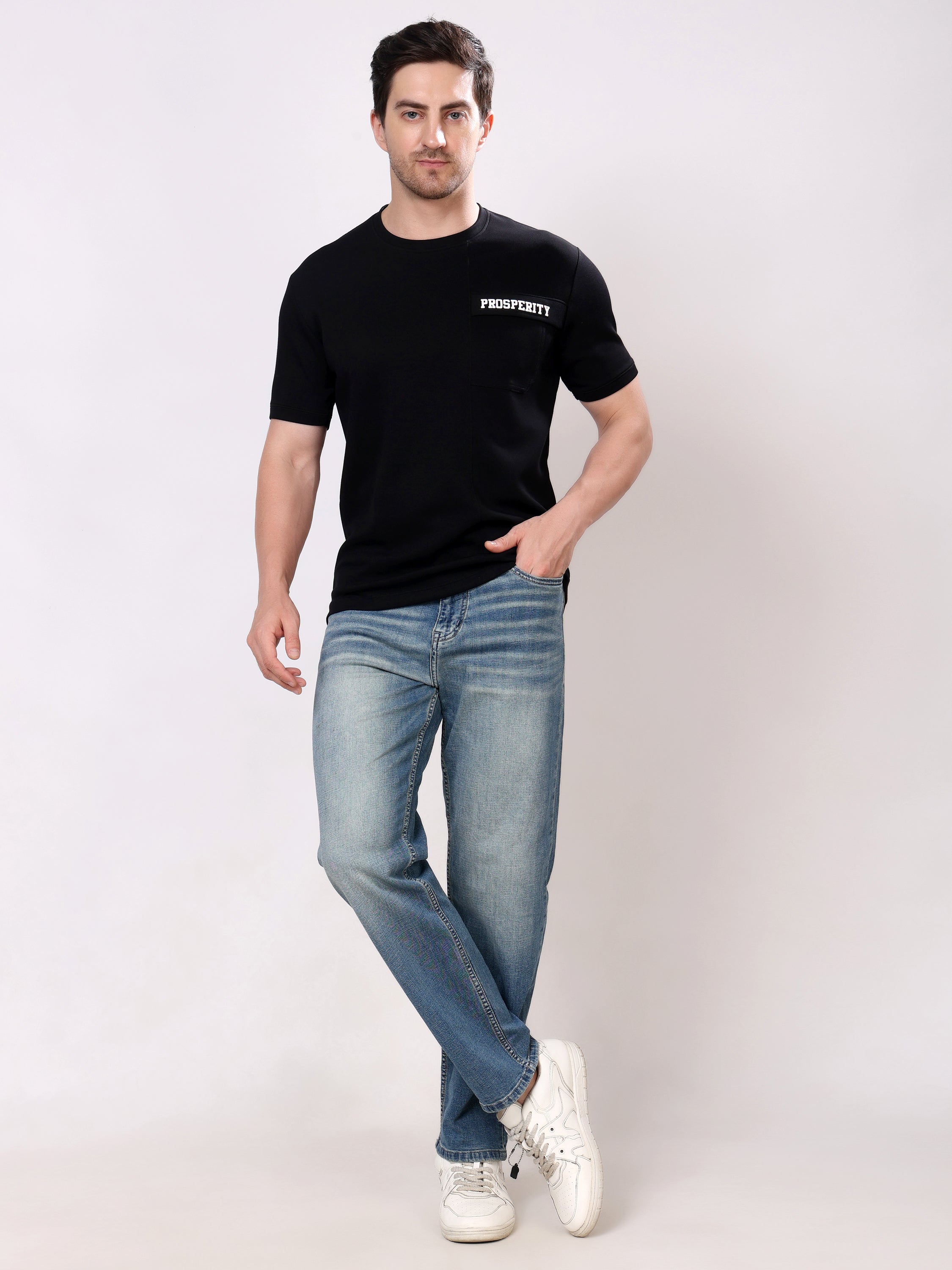 Stylox Men’s Relaxed Fit Mid-Rise Stretchable Denim Jeans