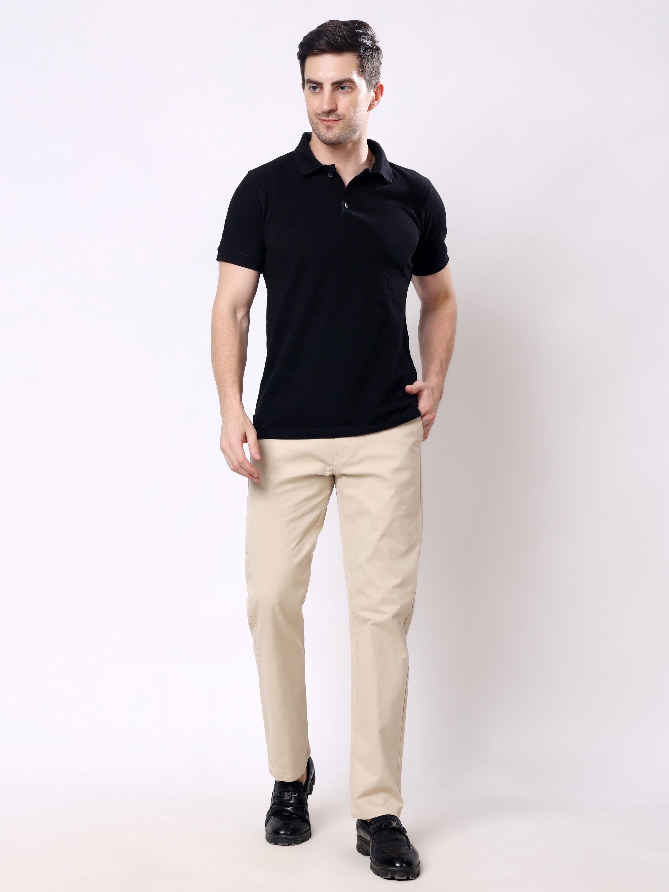 Stylox Men’s Straight Fit Non-Stretch Casual Chinos Trousers - Stylox
