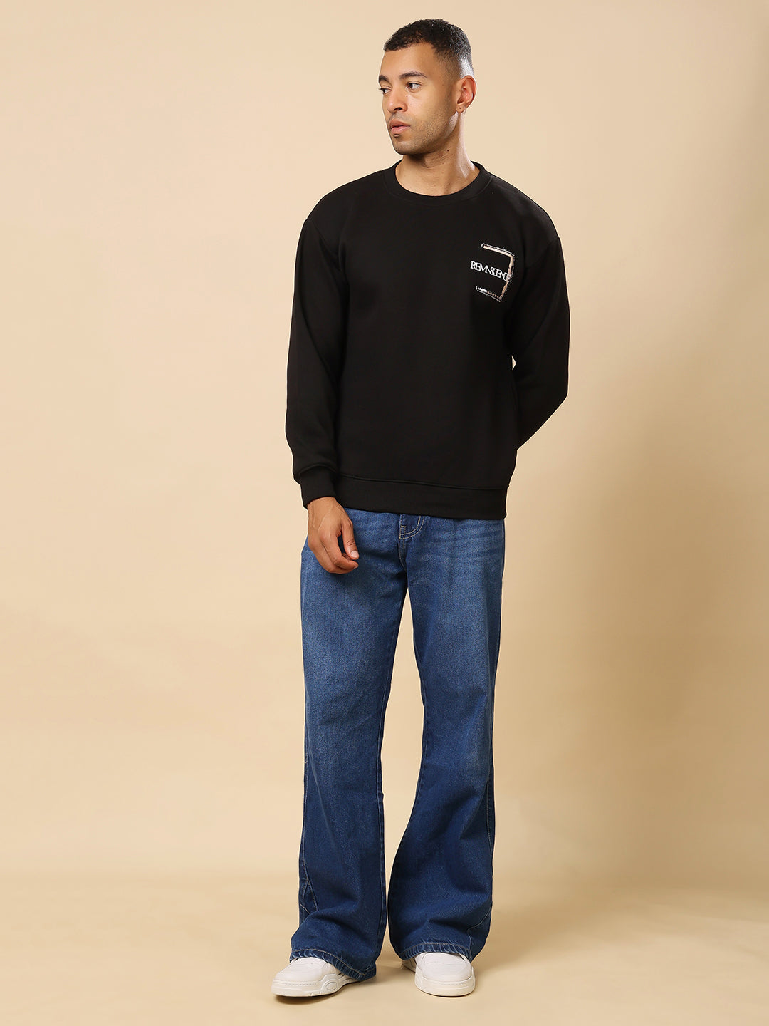Stylox Men’s Printed Round Neck Sweatshirt – Casual Comfort with Trendy Prints - Stylox