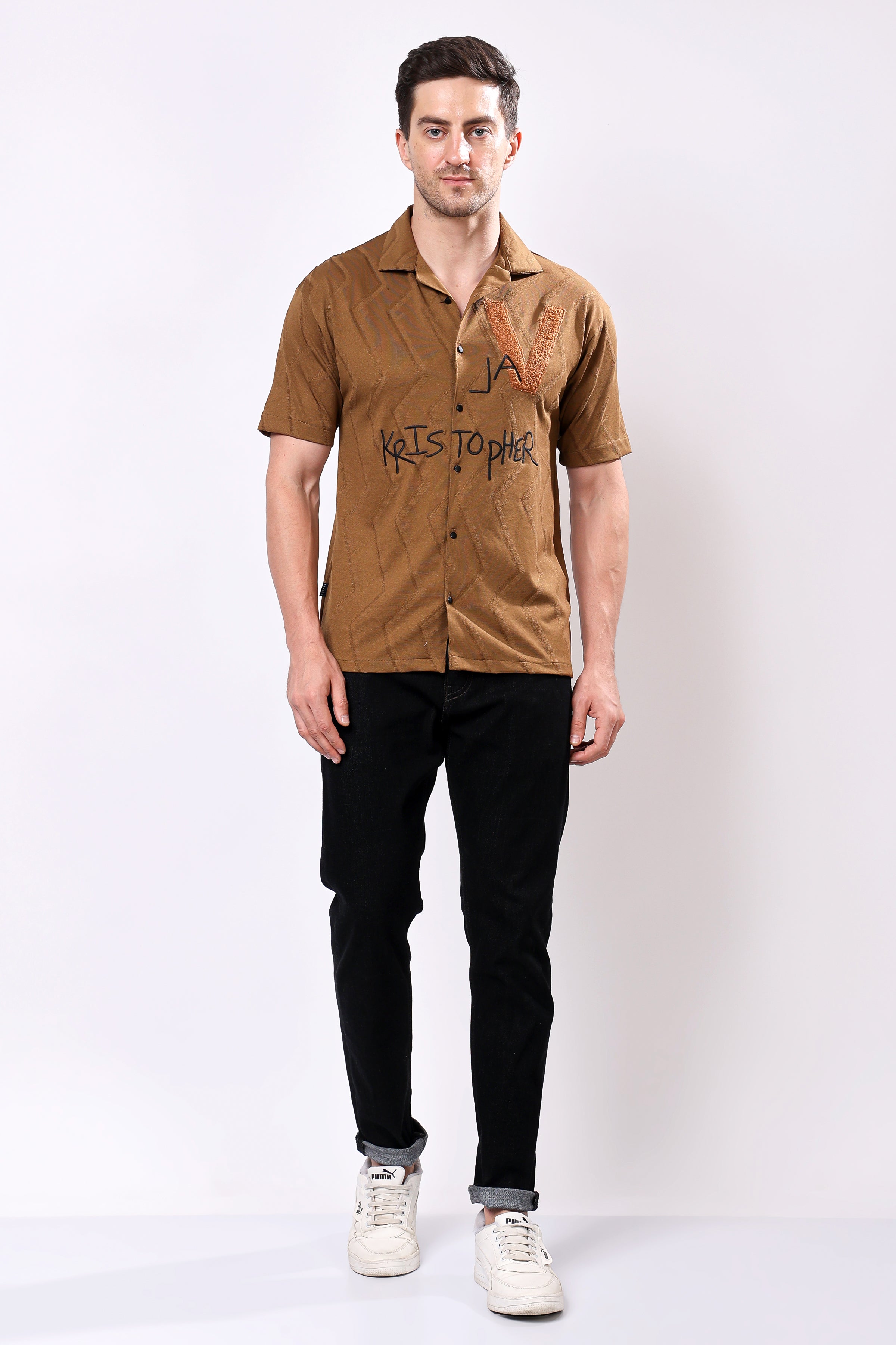 Stylox Men's Front Open Half Sleeve Printed Casual Shirt – Lightweight Cotton Blend Summer Wear with Stylish Print - Stylox