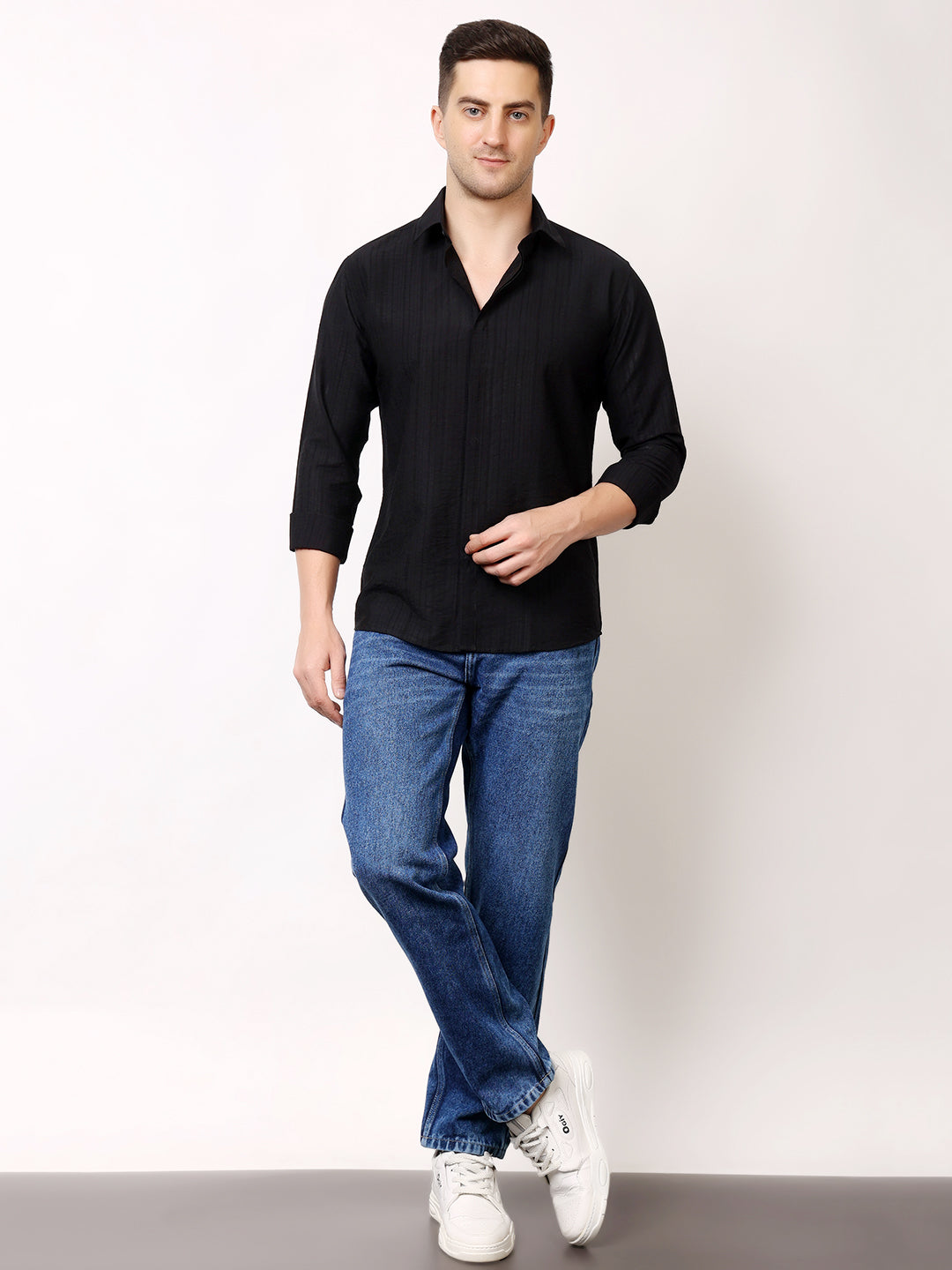 Stylox Men's Regular Fit Solid Full Sleeve Casual Shirt – Soft Cotton Blend, Comfortable & Stylish Everyday Wear - Stylox
