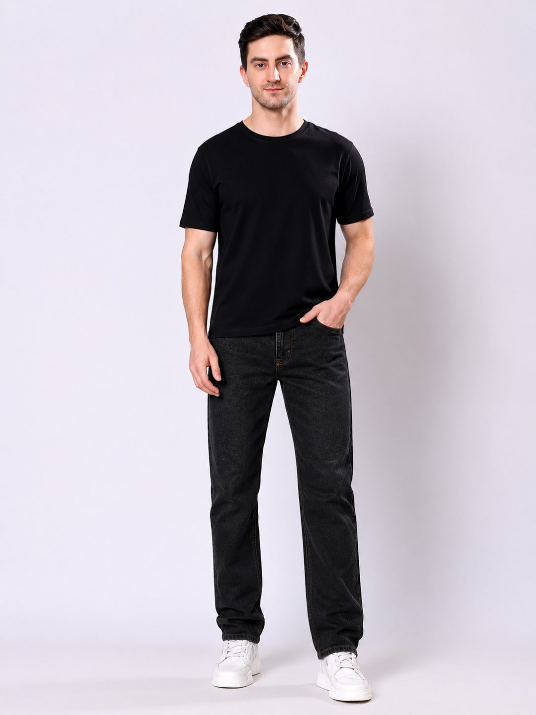 Stylox Men's Slim Fit Stretchable Solid Denim Jeans