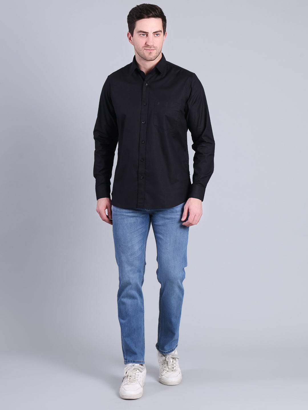 Stylox Men’s Solid Casual Shirt | Full Sleeve Regular Fit Shirt for Everyday Wear