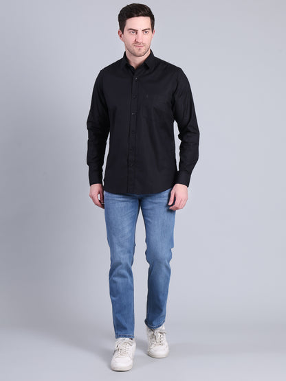 Stylox Men’s Solid Casual Shirt | Full Sleeve Regular Fit Shirt for Everyday Wear