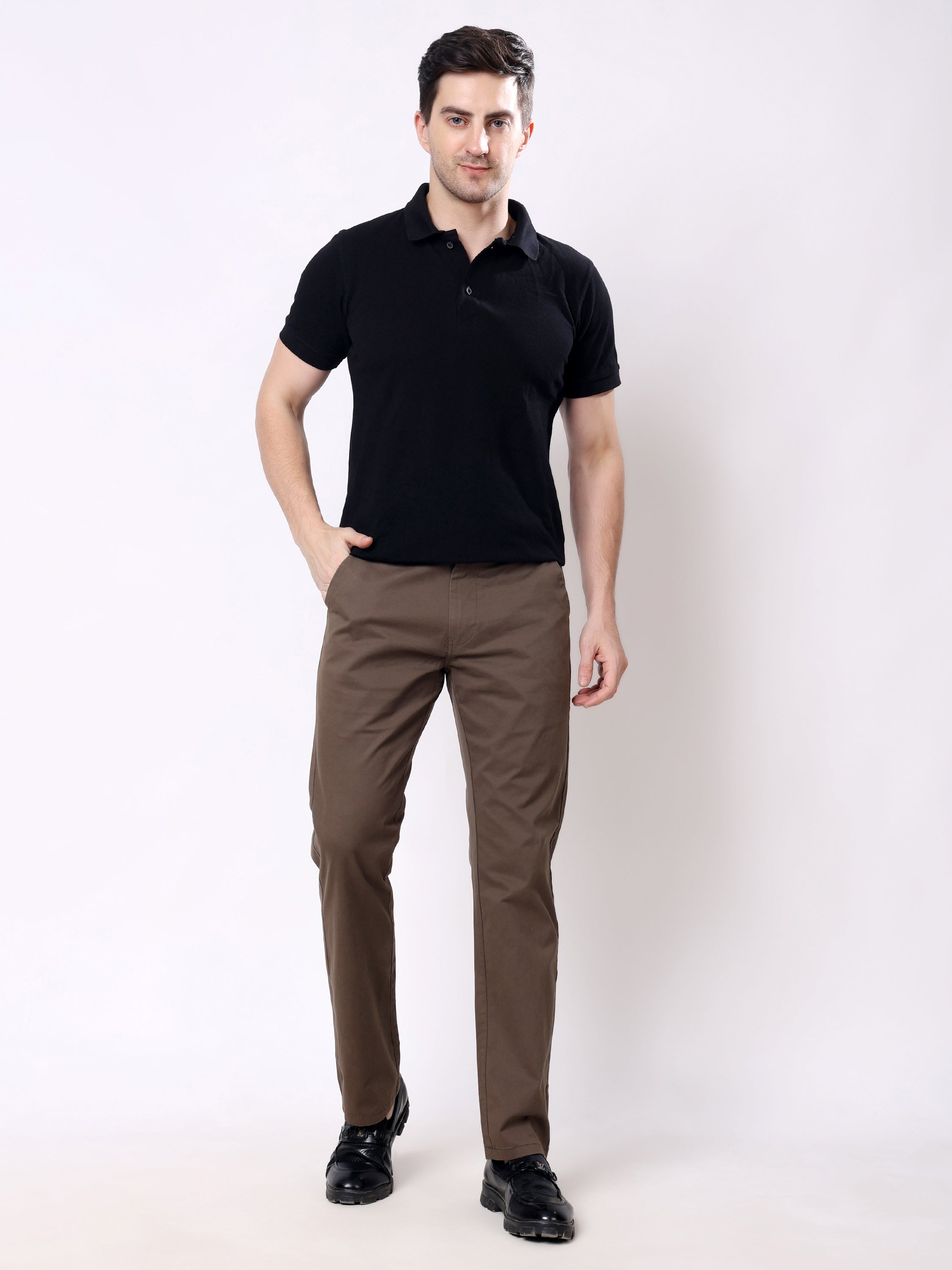 Stylox Men’s Straight Fit Non-Stretch Casual Chinos Trousers - Stylox