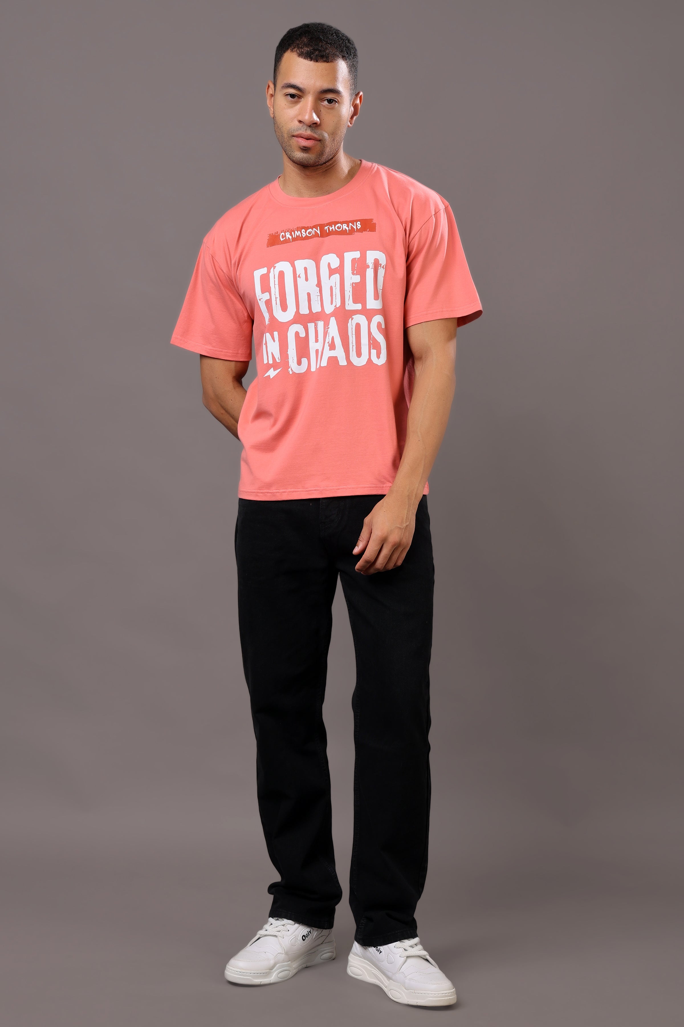 Stylox Men’s Casual Crew Neck Oversized Graphic Printed T-Shirt