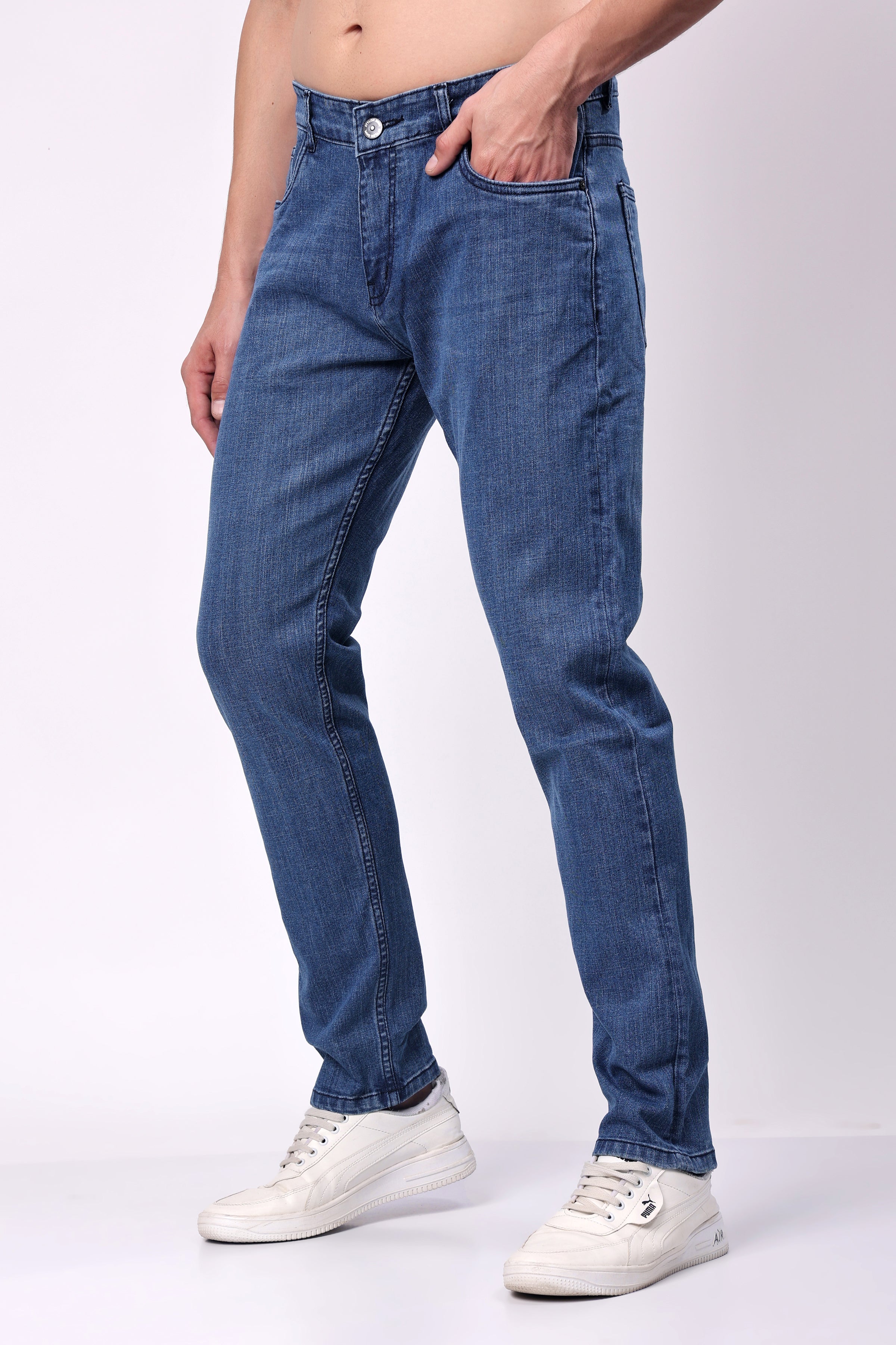 Stylox Men Slim Fit Denim Jeans - Light Blue, - Stylox