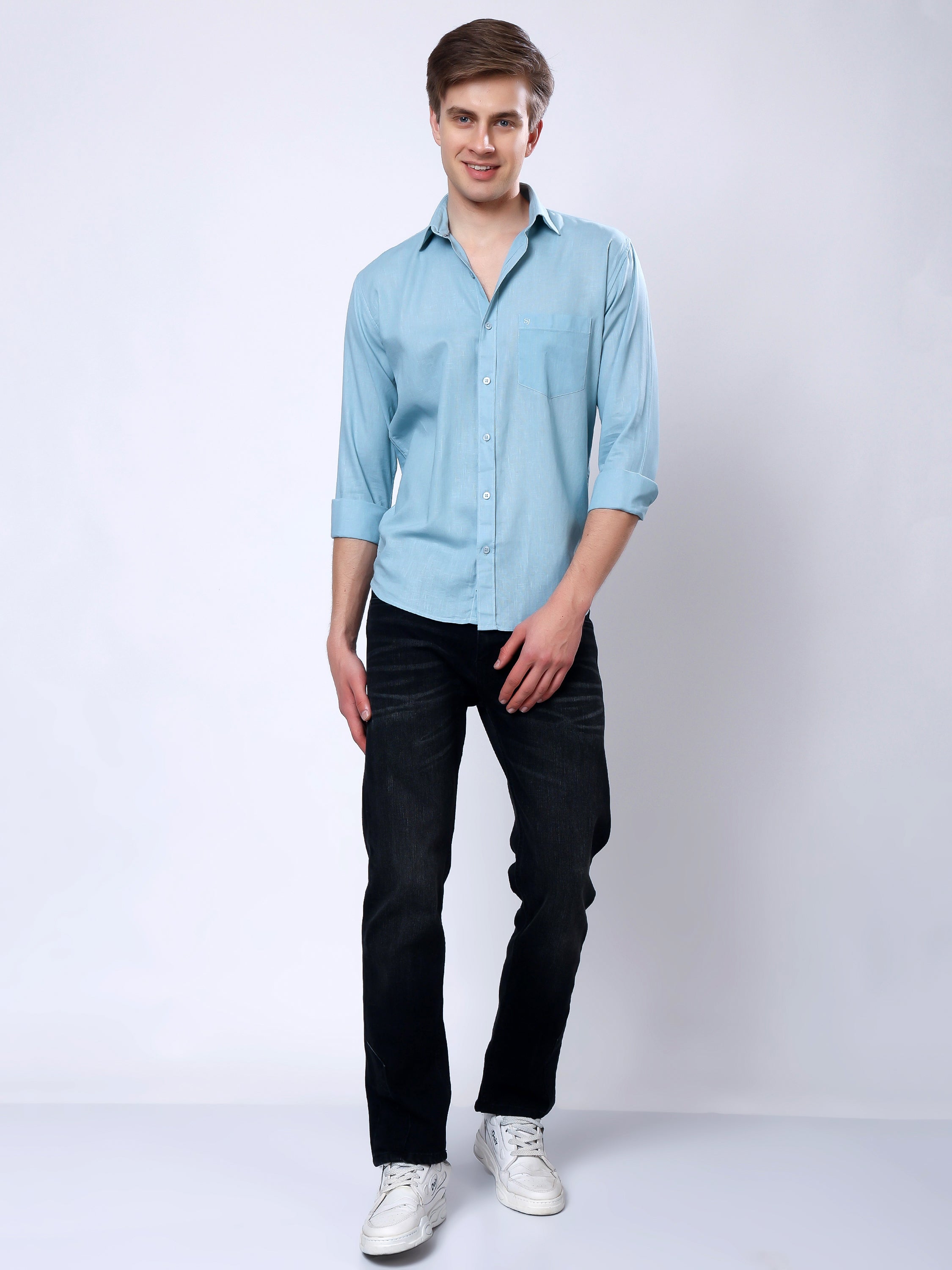 Stylox Men’s Regular Fit Full Sleeve Solid Casual Shirt - Stylox