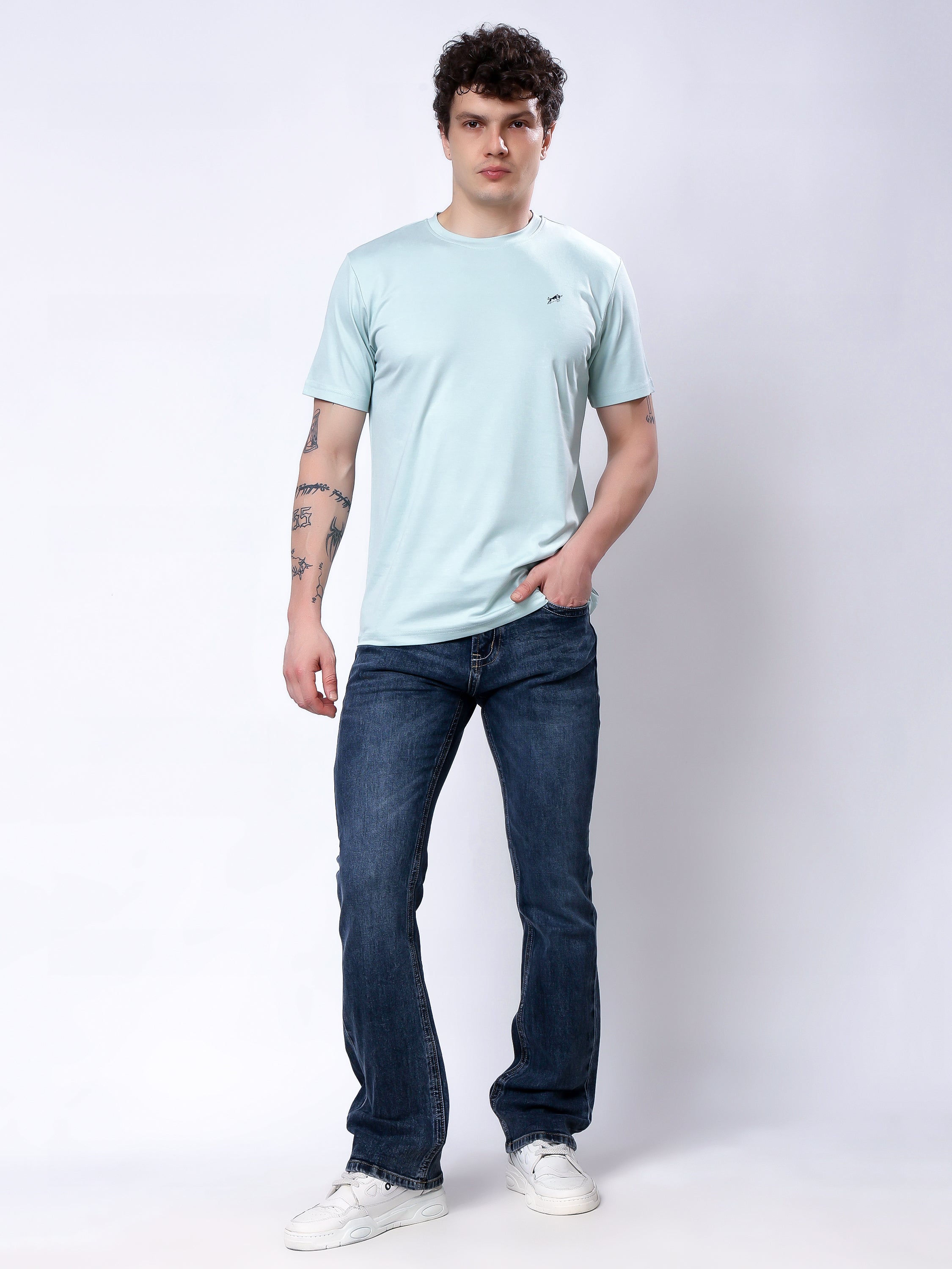 Stylox Men's Bootcut Fit Stretchable Denim Jeans-Grey - Stylox