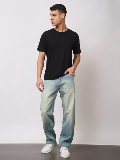 Stylox Men’s Sky Blue Loose Fit Jeans – Relaxed Denim for Effortless Style
