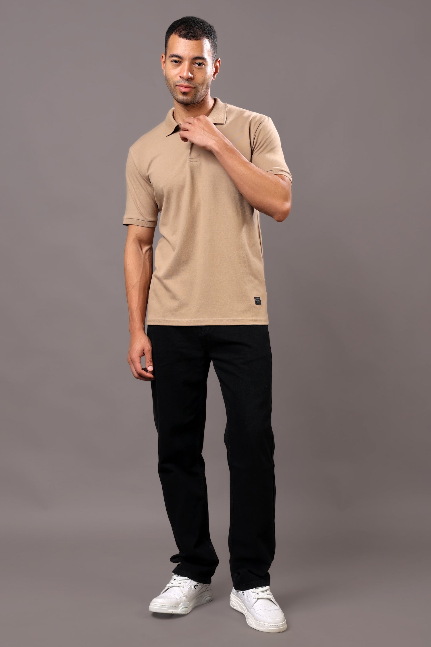 Stylox Men’s Polo Collar Solid T-Shirt - Soft, Breathable &amp; Everyday Wear