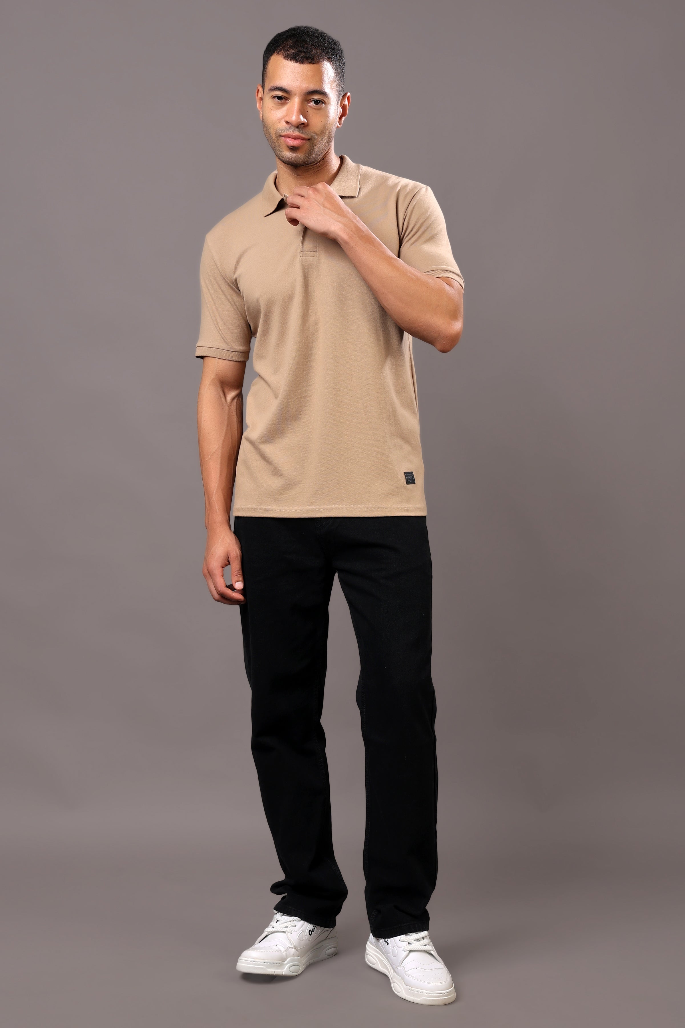 Stylox Men’s Polo Collar Solid T-Shirt - Soft, Breathable &amp; Everyday Wear