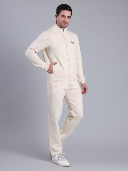 Stylox Men’s Solid Tracksuit Set with Zip-Up Jacket &amp; Joggers – Winter Athleisure Wear